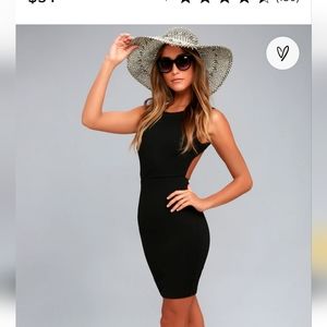 Lulus hey honey black backless dress